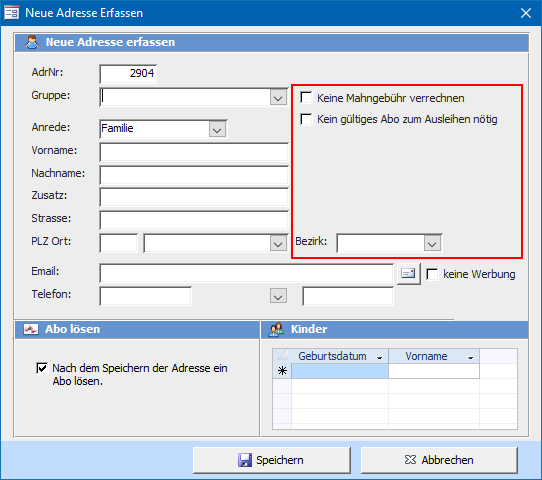 Neue Adresse